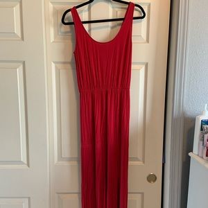 Flowy red maxi dress